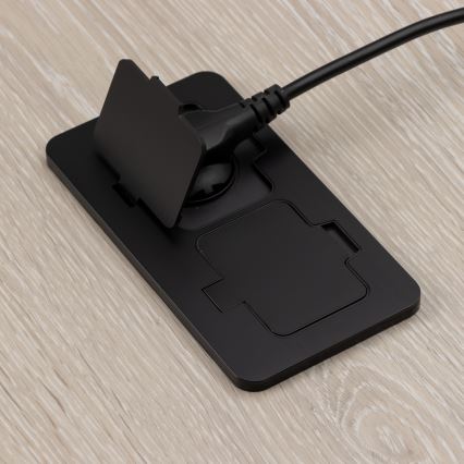 BRILAGI - Kitchen recessed double socket INBOX IP55, black, rectangular