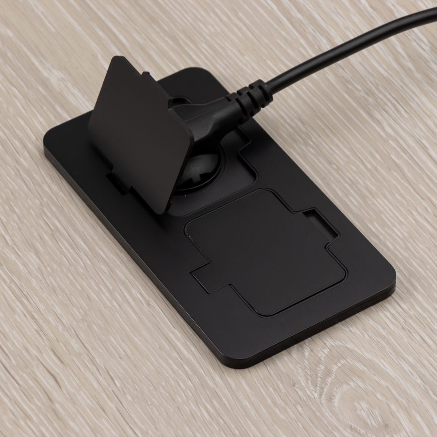 BRILAGI - Kitchen recessed double socket INBOX IP55, black, rectangular