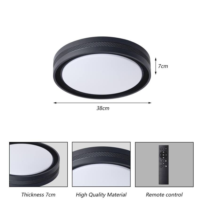 Brilagi - Dimmable KREON LED Ceiling Light LED/54W/230V 3000-6000K White Ø 38 cm + Remote Control
