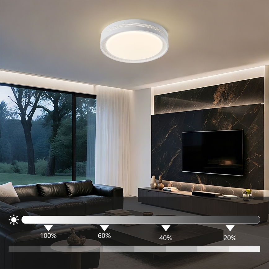 Brilagi - KREON LED Dimmable Ceiling Light, 54W/230V, 3000-6000K, White, Ø 38 cm + Remote Control