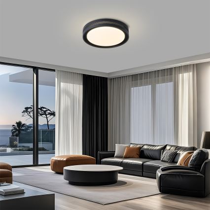 Brilagi - KREON LED dimmable ceiling light 54W/230V 3000-6000K black Ø 38 cm + remote control