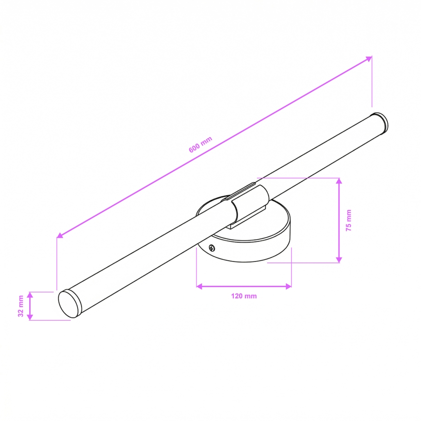 Brilagi - LARA LED Bathroom Mirror Light 10W/230V, 60 cm, IP44, Gold
