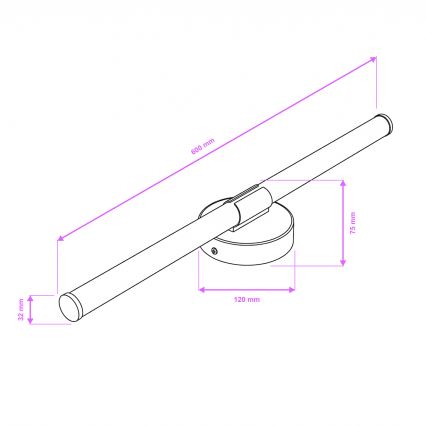 Brilagi - LARA LED Bathroom Mirror Light, 10W/230V, 60 cm, IP44, Polished Chrome