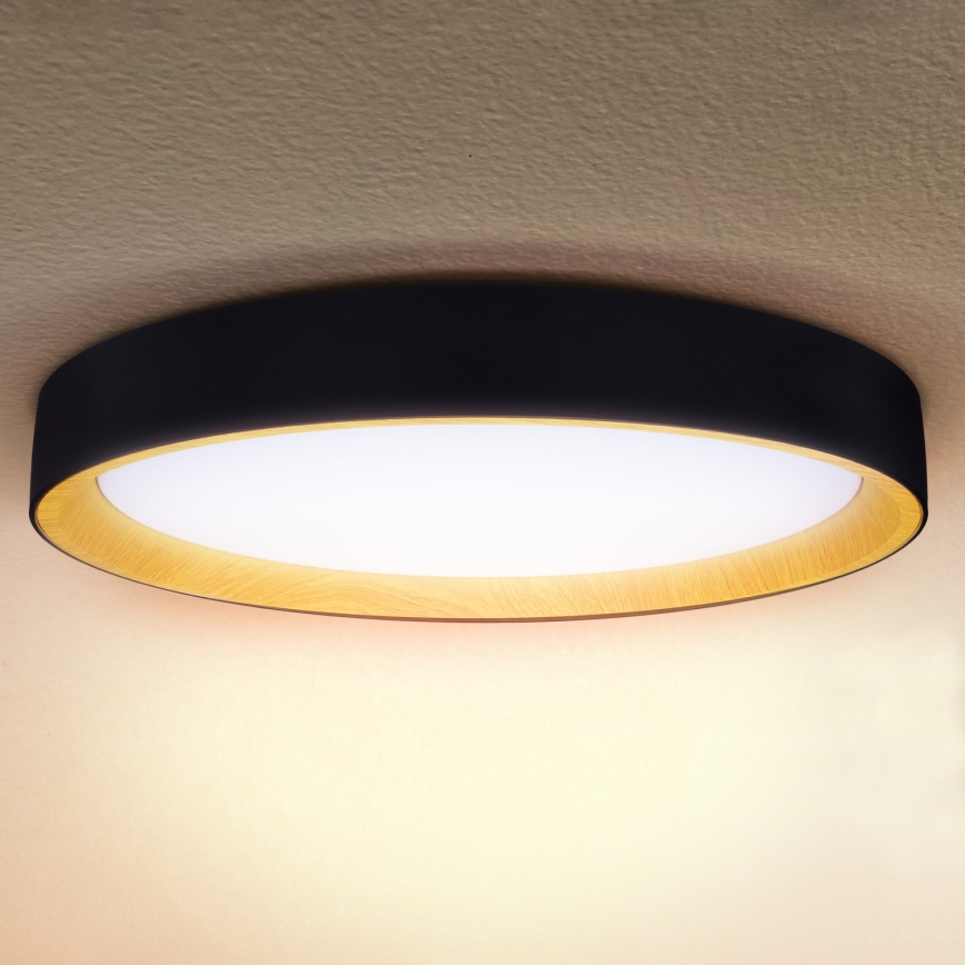 Brilagi - LARIOS Dimmable LED Ceiling Light LED/72W/230V 3000-6500K Black dia. 59 cm + Remote Control