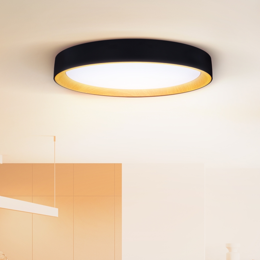 Brilagi - LARIOS Dimmable LED Ceiling Light LED/72W/230V 3000-6500K Black dia. 59 cm + Remote Control