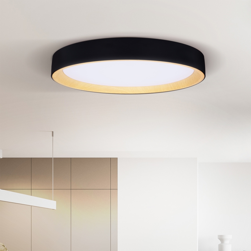 Brilagi - LARIOS Dimmable LED Ceiling Light LED/72W/230V 3000-6500K Black dia. 59 cm + Remote Control