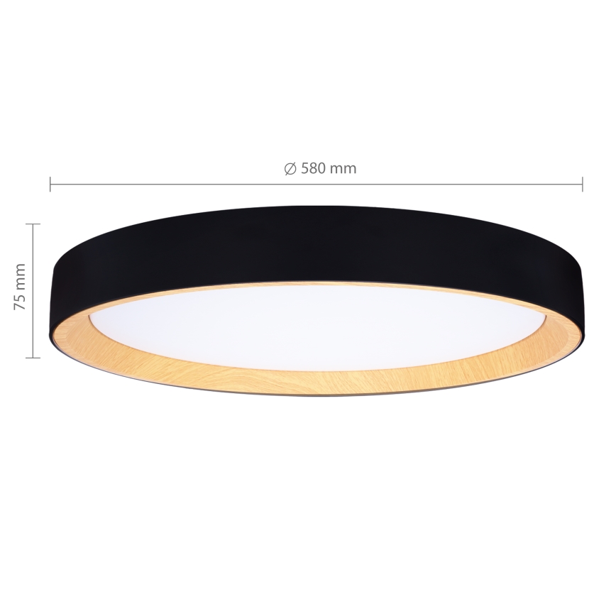 Brilagi - LARIOS Dimmable LED Ceiling Light LED/72W/230V 3000-6500K Black dia. 59 cm + Remote Control