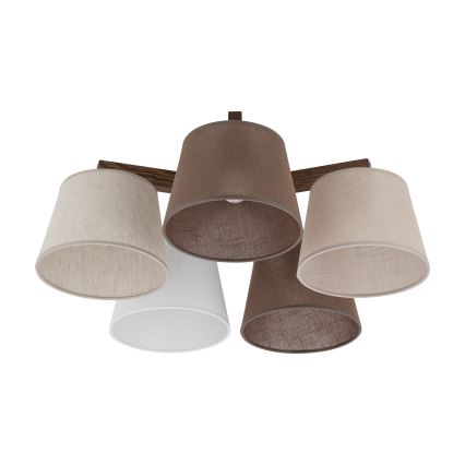 Brilagi - LATTE 5-Light Flush-Mount Chandelier, 5x E27/15W/230V, Pine/Mixed Finish