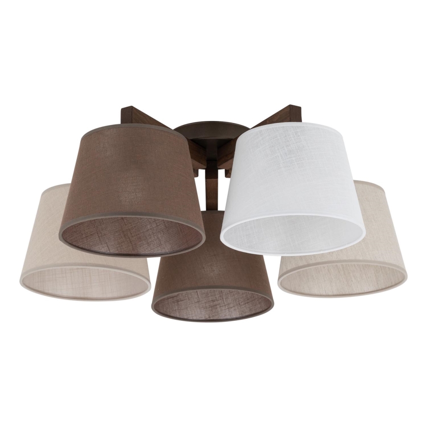 Brilagi - LATTE 5-Light Flush-Mount Chandelier, 5x E27/60W/230V, Pine/Mixed Finish