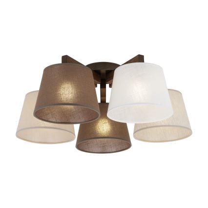 Brilagi - LATTE 5-Light Flush-Mount Chandelier, 5x E27/60W/230V, Pine/Mixed Finish