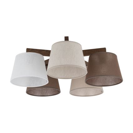Brilagi - LATTE 5-Light Flush-Mount Chandelier, 5x E27/60W/230V, Pine/Mixed Finish