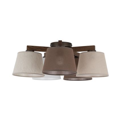 Brilagi - LATTE 5-Light Flush-Mount Chandelier, 5x E27/60W/230V, Pine/Mixed Finish