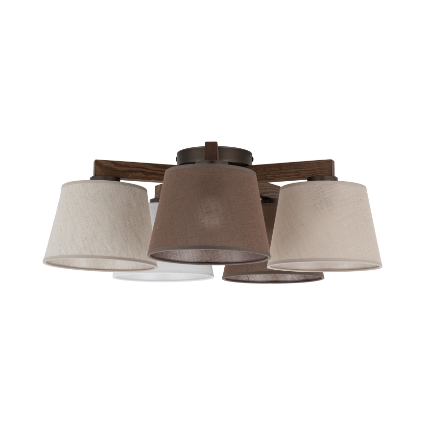 Brilagi - LATTE 5-Light Flush-Mount Chandelier, 5x E27/60W/230V, Pine/Mixed Finish