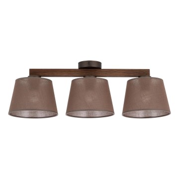 Brilagi - LATTE Flush-Mount Ceiling Light 3xE27/60W/230V Pine/Brown
