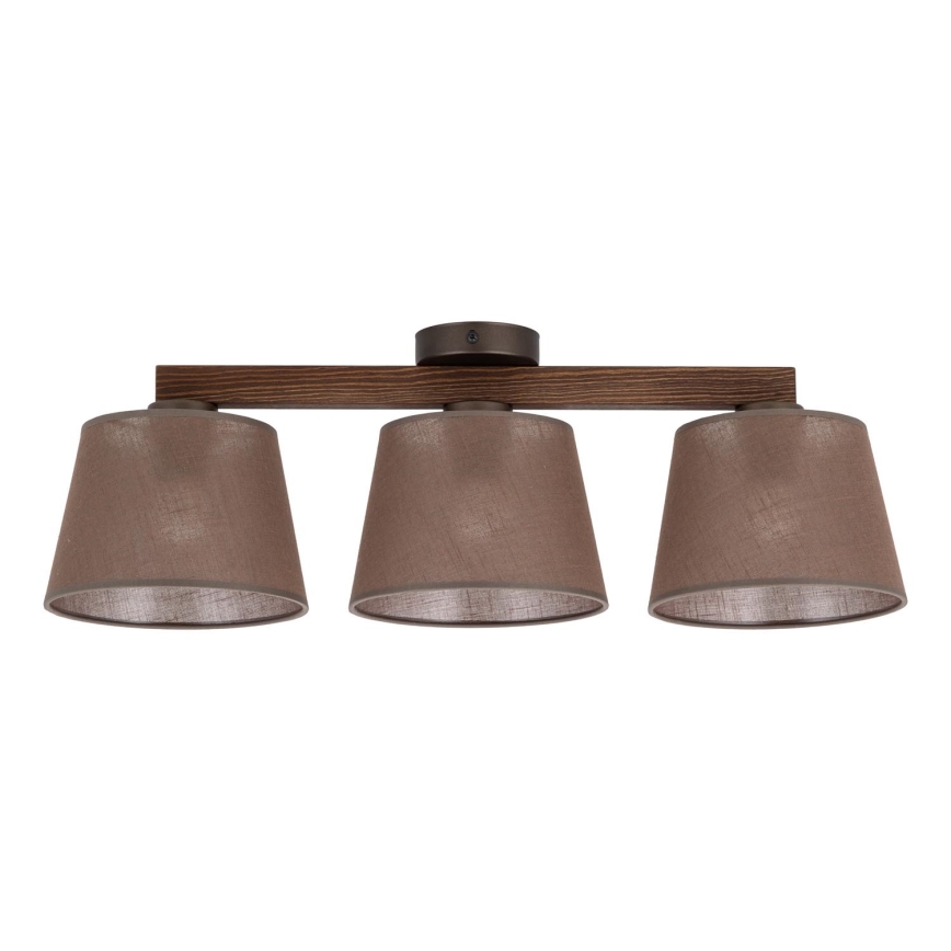 Brilagi - LATTE Flush-Mount Ceiling Light 3xE27/60W/230V Pine/Brown