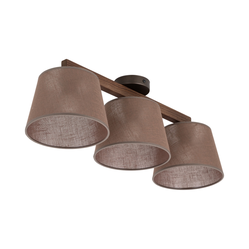 Brilagi - LATTE Flush-Mount Ceiling Light 3xE27/60W/230V Pine/Brown