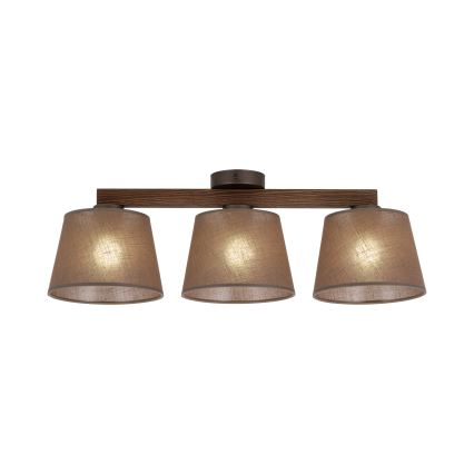 Brilagi - LATTE Flush-Mount Ceiling Light 3xE27/60W/230V Pine/Brown