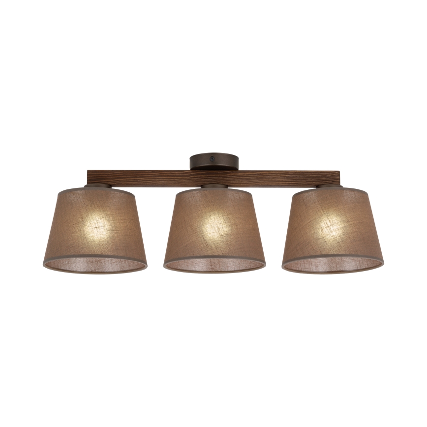 Brilagi - LATTE Flush-Mount Ceiling Light 3xE27/60W/230V Pine/Brown