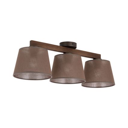 Brilagi - LATTE Flush-Mount Ceiling Light 3xE27/60W/230V Pine/Brown
