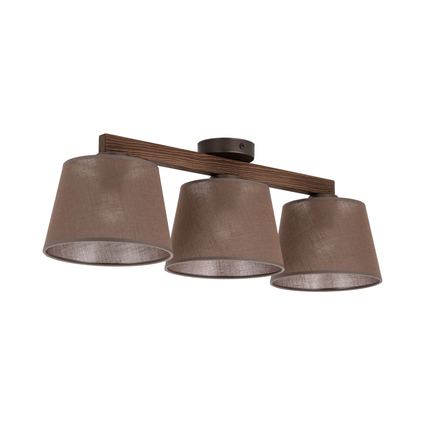 Brilagi - LATTE Flush-Mount Ceiling Light 3xE27/60W/230V Pine/Brown