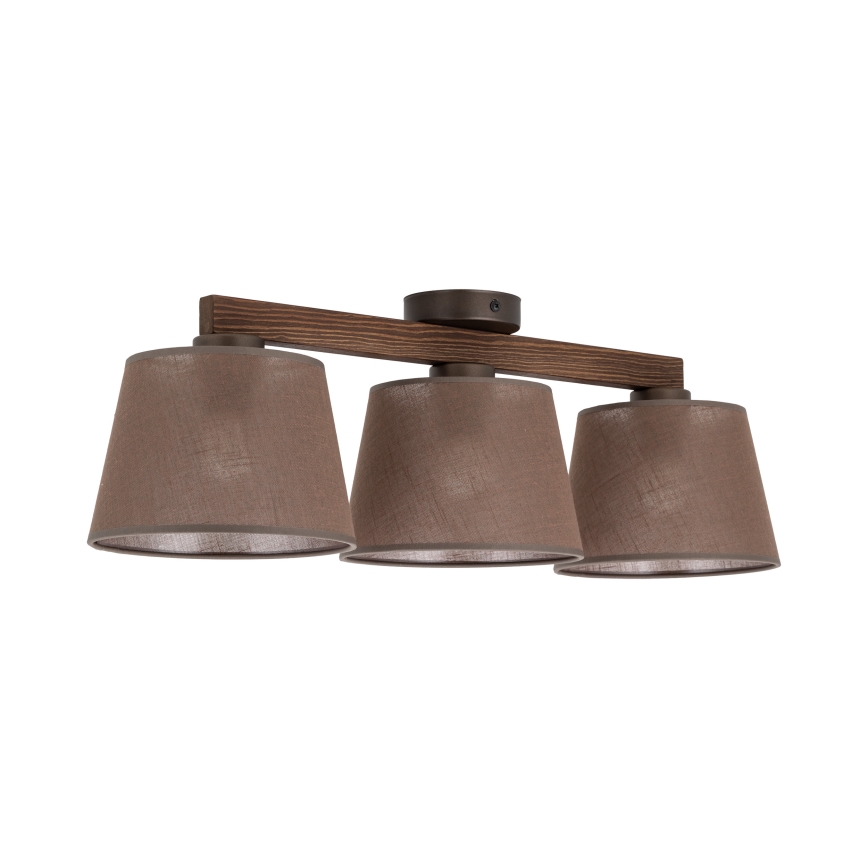 Brilagi - LATTE Flush-Mount Ceiling Light 3xE27/60W/230V Pine/Brown