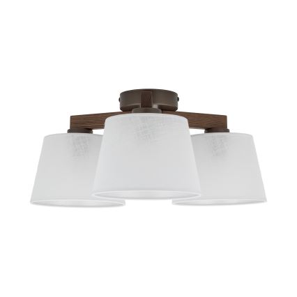 Brilagi - LATTE flush-mount ceiling light 3xE27/60W/230V pine/white