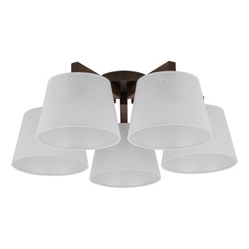 Brilagi - LATTE Flush-mount ceiling light 5xE27/60W/230V Pine/White
