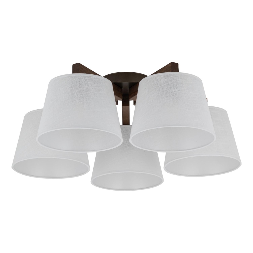 Brilagi - LATTE Flush-mount ceiling light 5xE27/60W/230V Pine/White