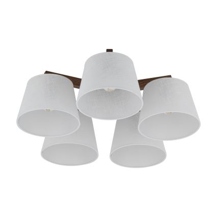Brilagi - LATTE Flush-mount ceiling light 5xE27/60W/230V Pine/White