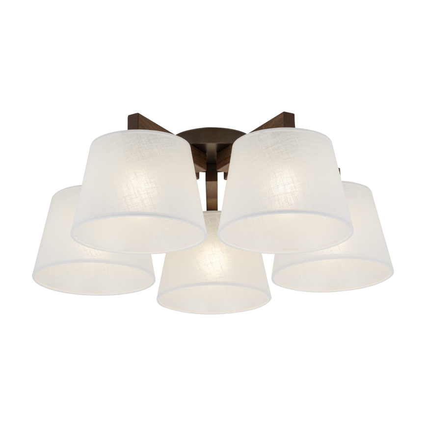 Brilagi - LATTE Flush-mount ceiling light 5xE27/60W/230V Pine/White