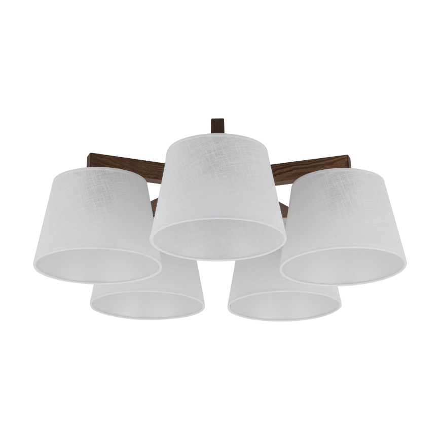 Brilagi - LATTE Flush-mount ceiling light 5xE27/60W/230V Pine/White