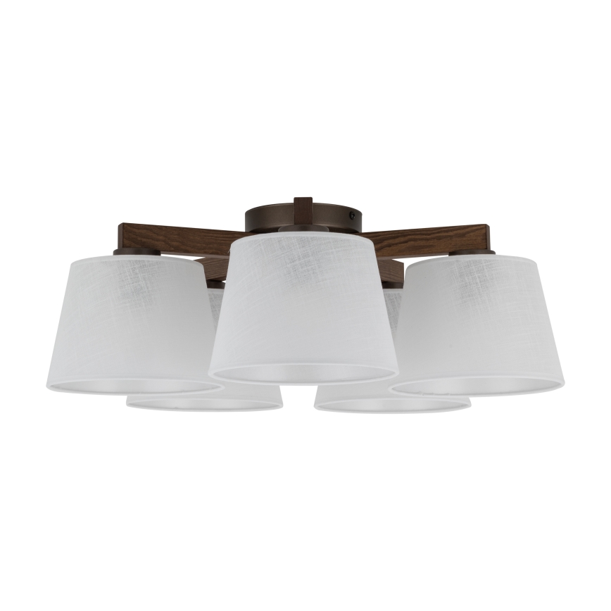 Brilagi - LATTE Flush-mount ceiling light 5xE27/60W/230V Pine/White