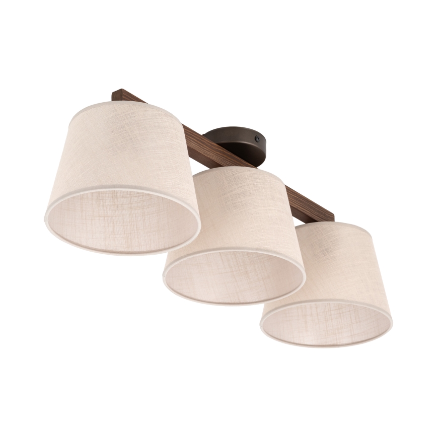 Brilagi - LATTE Flush-Mount Chandelier 3xE27/15W/230V Pine/Beige