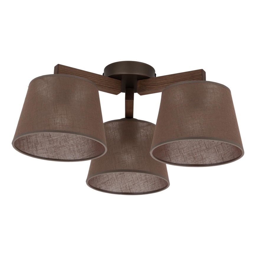 Brilagi - LATTE Flush-Mount Chandelier 3xE27/15W/230V Pine/Brown