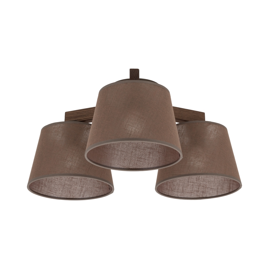 Brilagi - LATTE Flush-Mount Chandelier 3xE27/15W/230V Pine/Brown