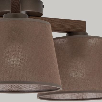 Brilagi - LATTE Flush-Mount Chandelier 3xE27/15W/230V Pine/Brown