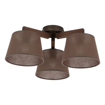 Brilagi - LATTE Flush-Mount Chandelier 3xE27/60W/230V Pine/Brown