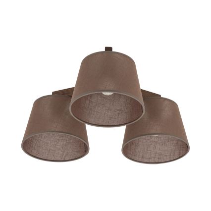 Brilagi - LATTE Flush-Mount Chandelier 3xE27/60W/230V Pine/Brown