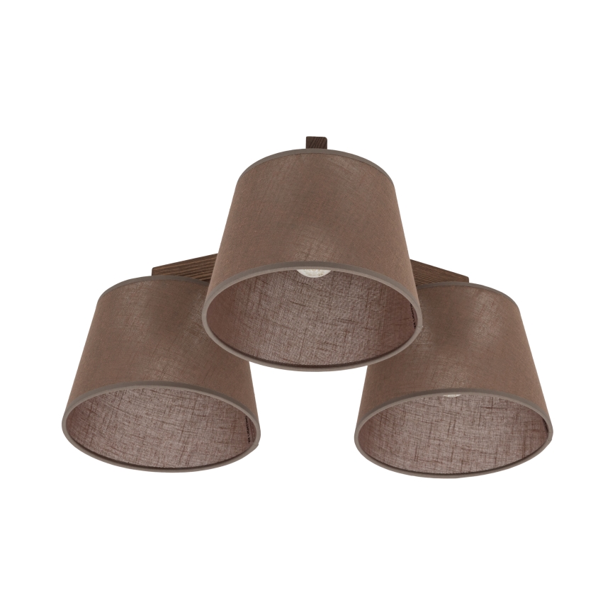 Brilagi - LATTE Flush-Mount Chandelier 3xE27/60W/230V Pine/Brown