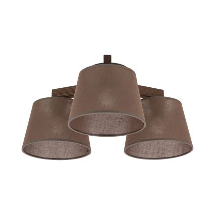 Brilagi - LATTE Flush-Mount Chandelier 3xE27/60W/230V Pine/Brown