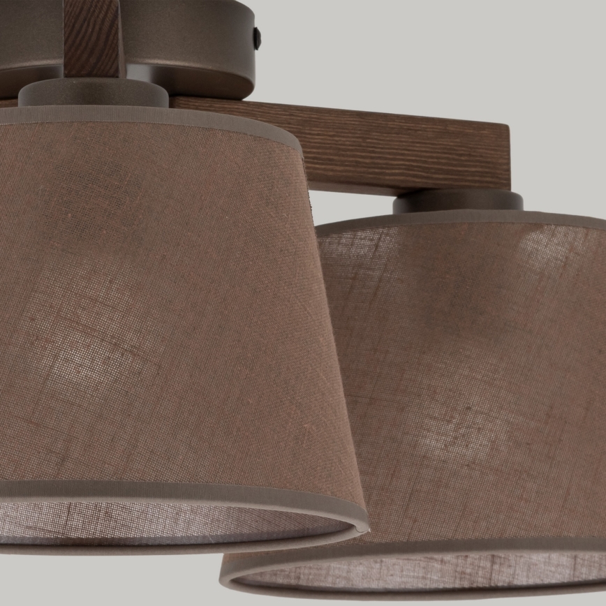Brilagi - LATTE Flush-Mount Chandelier 3xE27/60W/230V Pine/Brown