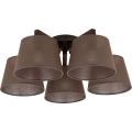Brilagi - LATTE Flush-mount Chandelier 5xE27/60W/230V Pine/Brown