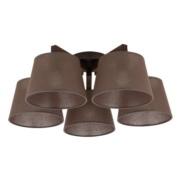 Brilagi - LATTE Flush-mount Chandelier 5xE27/60W/230V Pine/Brown