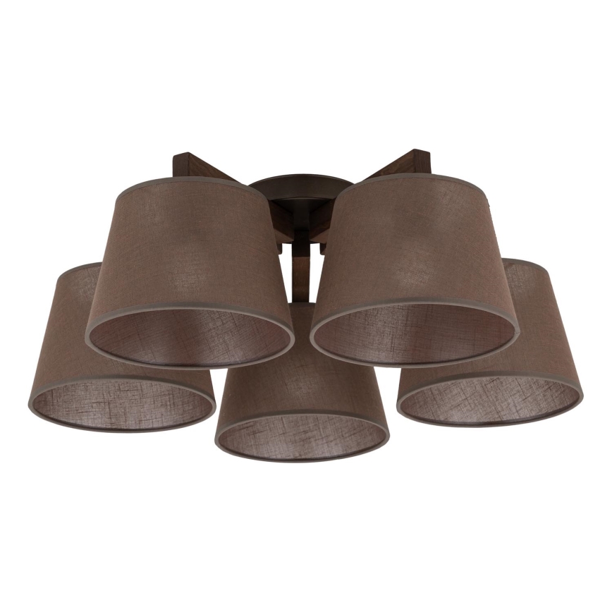 Brilagi - LATTE Flush-mount Chandelier 5xE27/60W/230V Pine/Brown