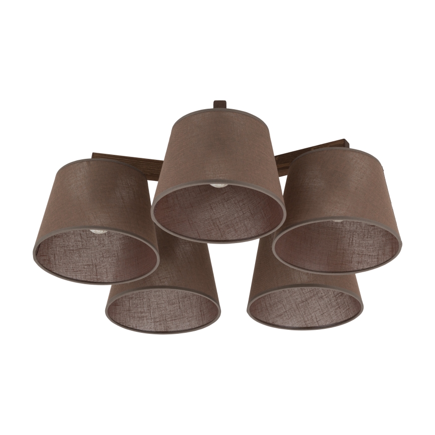 Brilagi - LATTE Flush-mount Chandelier 5xE27/60W/230V Pine/Brown