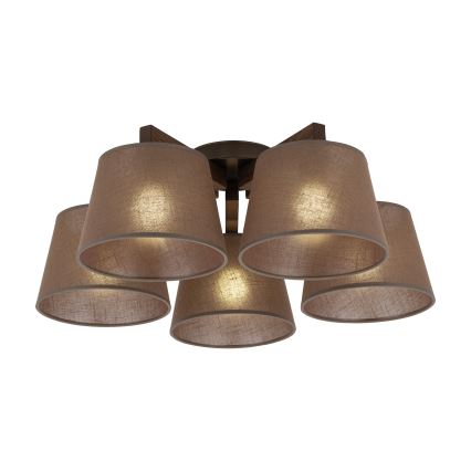 Brilagi - LATTE Flush-mount Chandelier 5xE27/60W/230V Pine/Brown