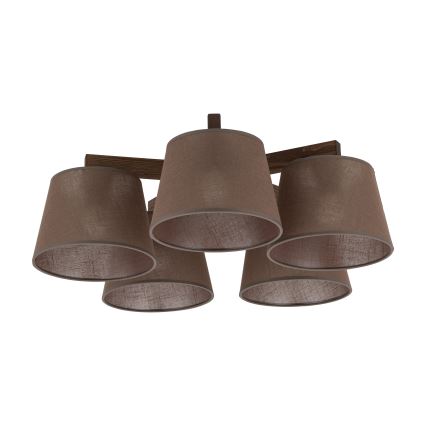 Brilagi - LATTE Flush-mount Chandelier 5xE27/60W/230V Pine/Brown
