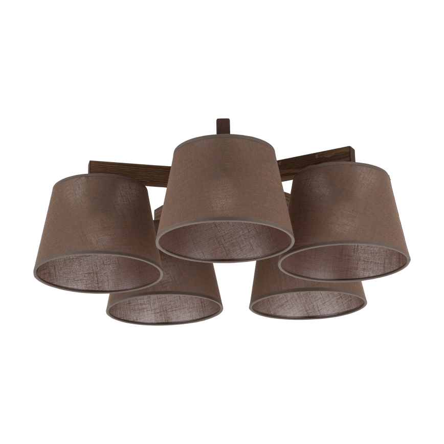 Brilagi - LATTE Flush-mount Chandelier 5xE27/60W/230V Pine/Brown
