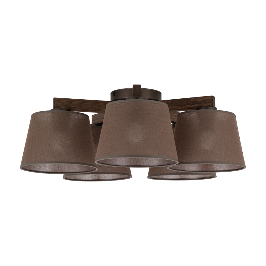 Brilagi - LATTE Flush-mount Chandelier 5xE27/60W/230V Pine/Brown