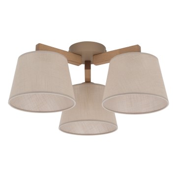 Brilagi - LATTE SABIA flush-mount chandelier 3xE27/15W/230V pine/beige